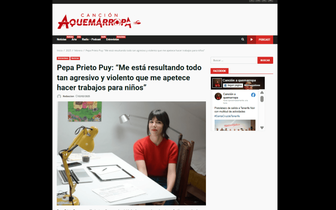 CANCIÓN AQUEMARROPA | Pepa Prieto Puy: “Me está resultando todo tan agresivo y violento que me apetece hacer trabajos para niños”
