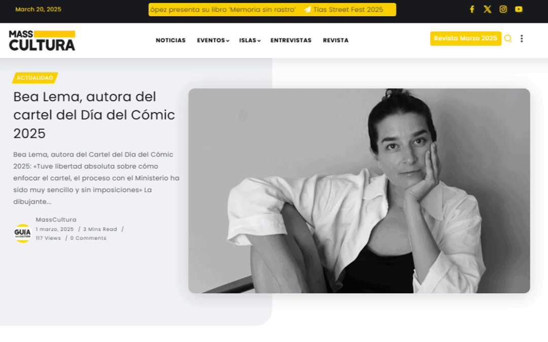 MASSCULTURA |Bea Lema, autora del cartel del Día del Cómic 2025