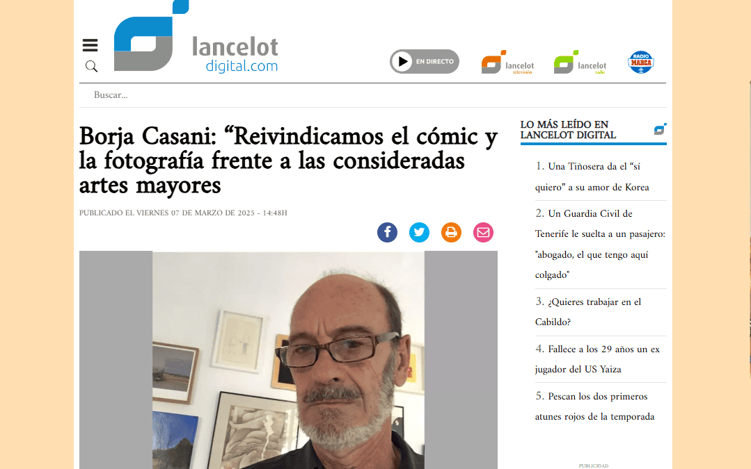 LANCELOTDÍGITAL.COM |Borja Casani: “Reivindicamos el cómic y la fotografía frente a las consideradas artes mayores