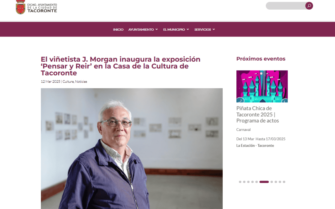 AYUNTAMIENTO TACORONTE |El viñetista J. Morgan inaugura la exposición ‘Pensar y Reir’ en la Casa de la Cultura de Tacoronte