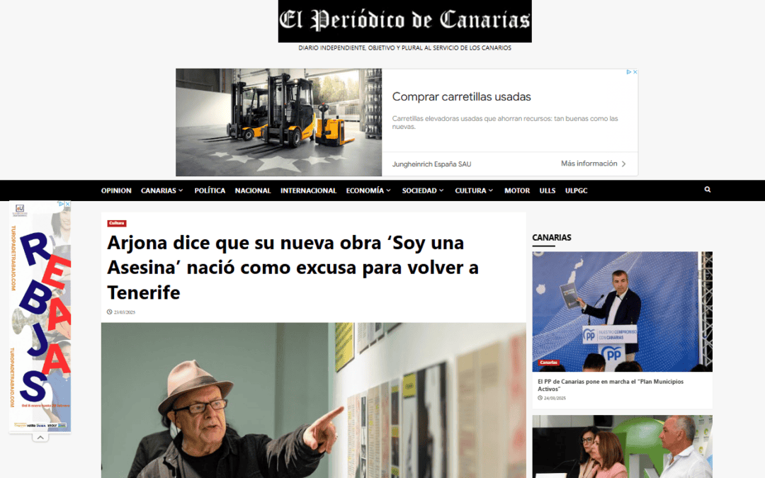 EL PERIÓDICO DE CANARIAS |Arjona dice que su nueva obra ‘Soy una Asesina’ nació como excusa para volver a Tenerife