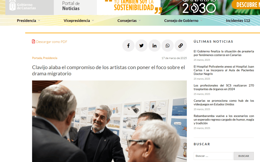 GOBIERNO DE CANARIAS | Clavijo alaba el compromiso de los artistas con poner el foco sobre el drama migratorio