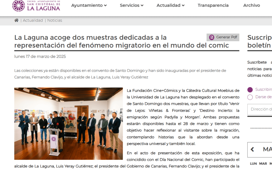 AYUNTAMIENTO DE LA LAGUNA | La Laguna acoge dos muestras dedicadas a la representación del fenómeno migratorio en el mundo del comic