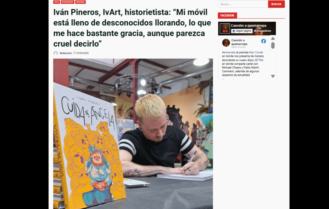CANCIÓN AQUEMARROPA | Iván Pineros, IvArt, historietista: “Mi móvil está lleno de desconocidos llorando, lo que me hace bastante gracia, aunque parezca cruel decirlo”