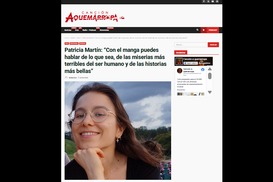 CANCIÓN AQUEMARROPA | Patricia Martín: “Con el manga puedes hablar de lo que sea, de las miserias más terribles del ser humano y de las historias más bellas”