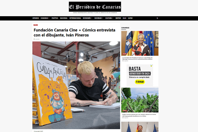 EL PERIÓDICO DE CANARIAS |Fundación Canaria Cine + Cómics entrevista con el dibujante, Iván Pineros