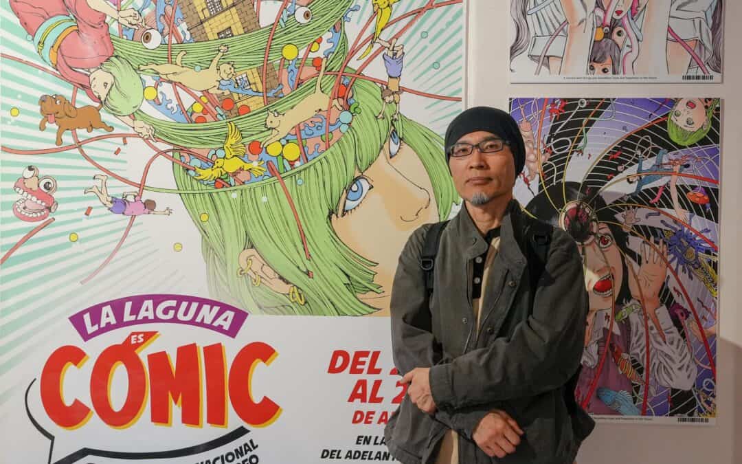 Shintaro Kago, invitado principal de La Laguna es Cómic 2025, visita Casa Anchieta y “alucina” con las exposiciones de la Feria