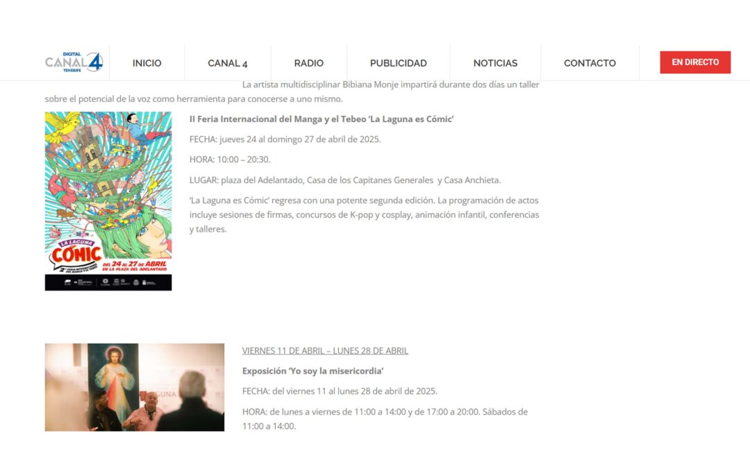 CANAL 4 TENERIFE | II Feria Internacional del Manga y el Tebeo ‘La Laguna es Cómic