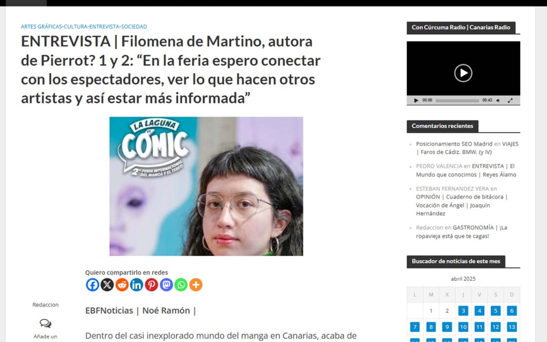 EL BLOGO FEROZ | ENTREVISTA | Filomena de Martino, autora de Pierrot? 1 y 2: “En la feria espero conectar con los espectadores, ver lo que hacen otros artistas y así estar más informada”