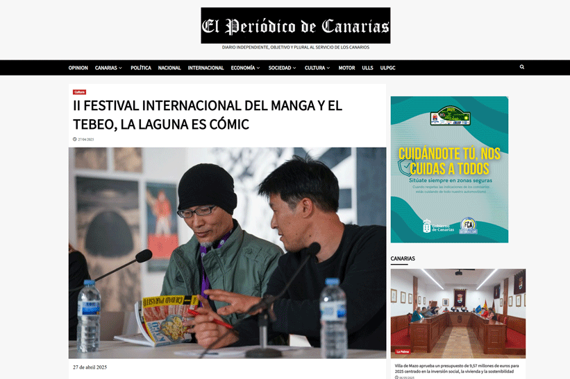 EL PERIÓDICO DE CANARIAS | II FESTIVAL INTERNACIONAL DEL MANGA Y EL TEBEO, LA LAGUNA ES CÓMIC