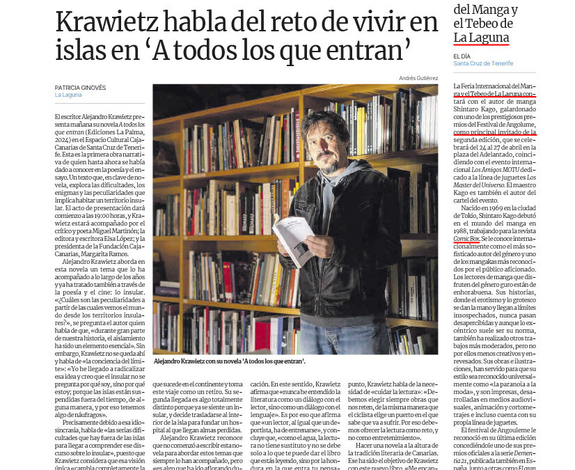 EL DÍA | Shintaro Kago, visitará la Feria del Manga y el Tebeo de La Laguna