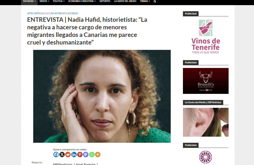 EL BLOGO FEROZ | ENTREVISTA | Nadia Hafid, historietista: “La negativa a hacerse cargo de menores migrantes llegados a Canarias me parece cruel y deshumanizante”