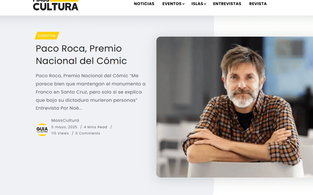 MASS CULTURA|Paco Roca, Premio Nacional del Cómic
