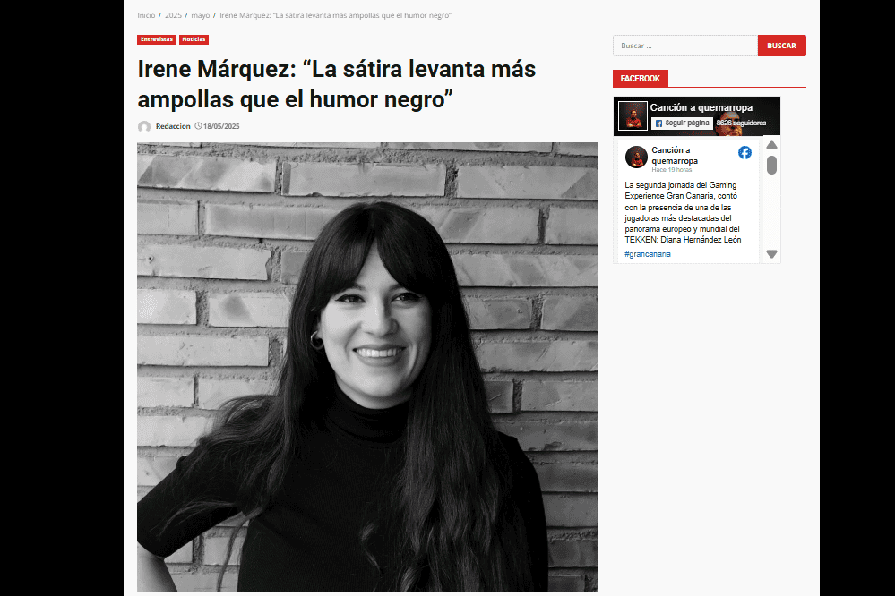 CANCIÓN AQUEMARROPA | Irene Márquez: “La sátira levanta más ampollas que el humor negro”