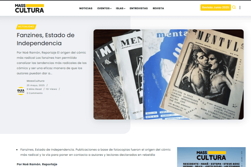 MASS CULTURA |Fanzines, estado de independencia