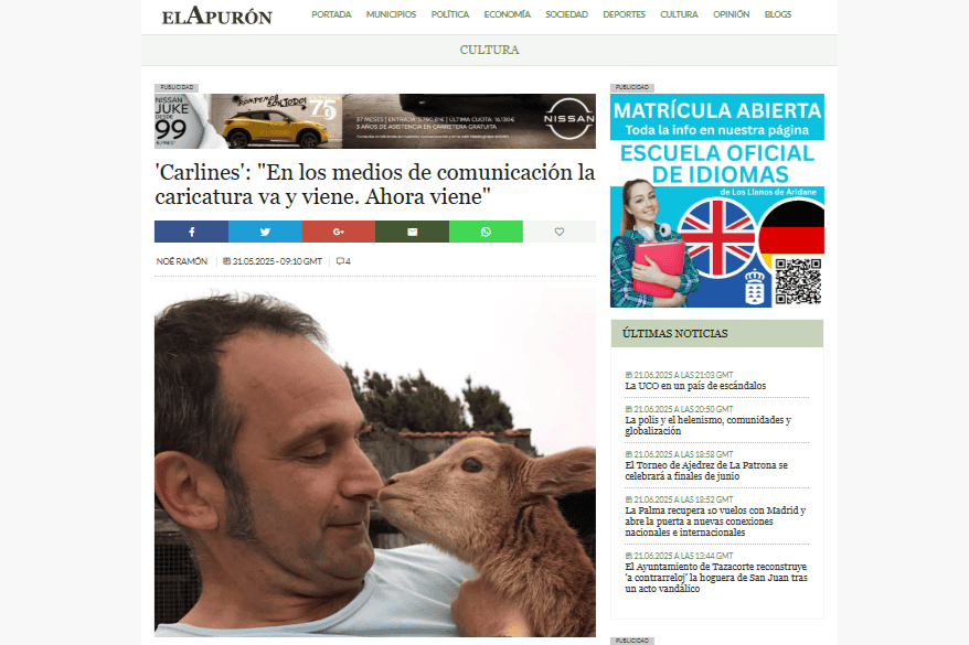 EL APURÓN |’Carlines’: «En los medios de comunicación la caricatura va y viene. Ahora viene»