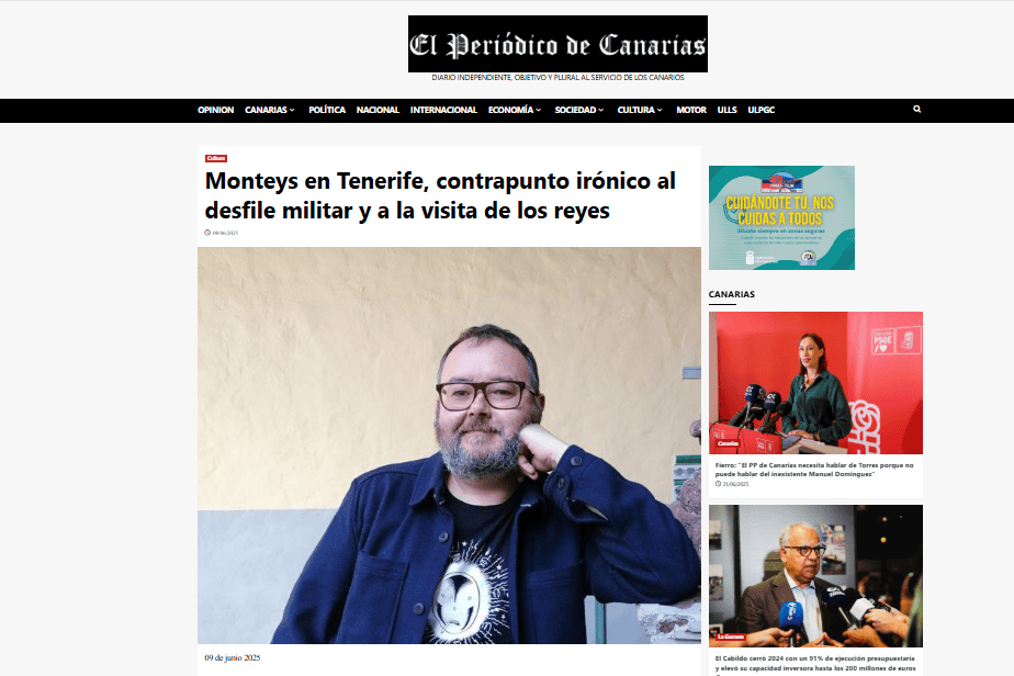 EL PERIÓDICO DE CANARIAS | Monteys en Tenerife, contrapunto irónico al desfile militar y a la visita de los reyes