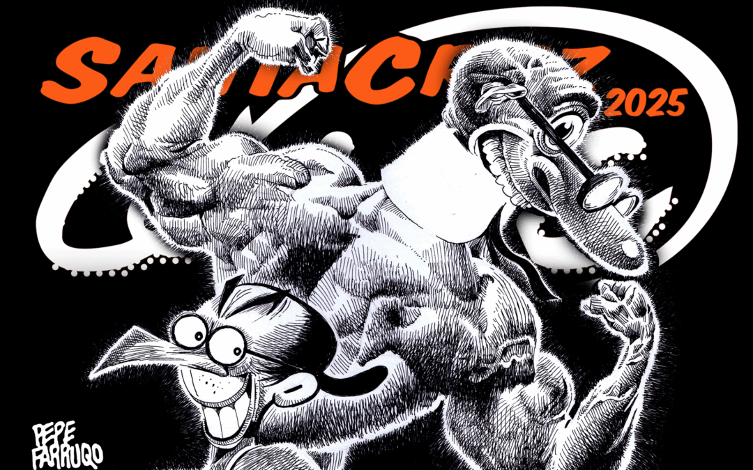 Pepe Farruqo reinventa a los personajes de Ibáñez y Miguel Bernet en su cartel de Santa Cruz Cómic 2025