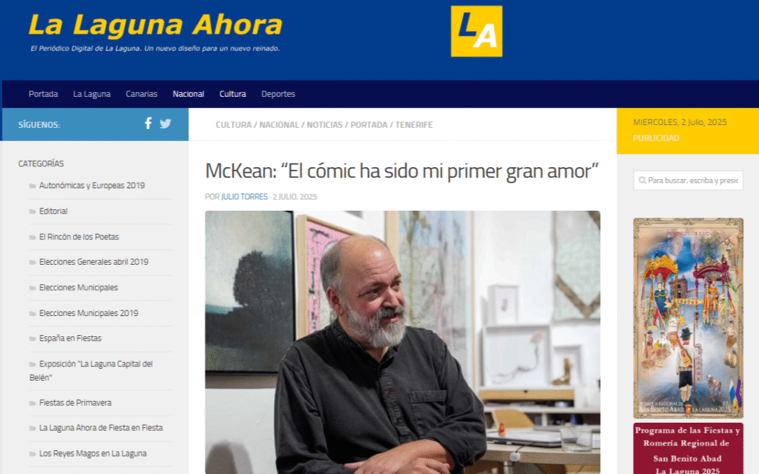 LA LAGUNA AHORA |McKean: “El cómic ha sido mi primer gran amor”