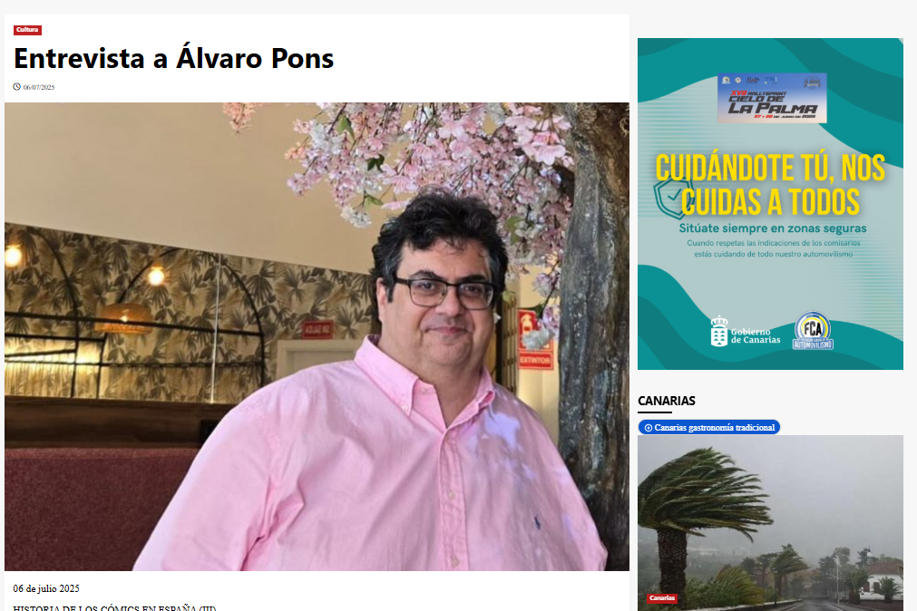 EL PERIÓDICO DE CANARIAS | Entrevista a Álvaro Pons