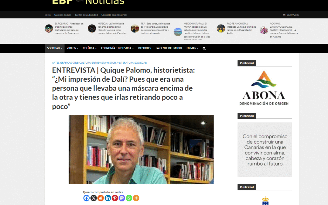 EL BLOGO FEROZ |ENTREVISTA | Quique Palomo, historietista: “¿Mi impresión de Dalí? Pues que era una persona que llevaba una máscara encima de la otra y tienes que irlas retirando poco a poco”