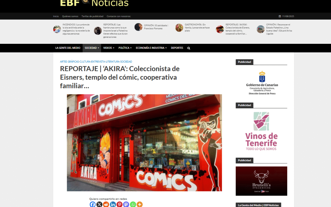 EL BLOGO FEROZ |REPORTAJE | ‘AKIRA’: Coleccionista de Eisners, templo del cómic, cooperativa familiar…