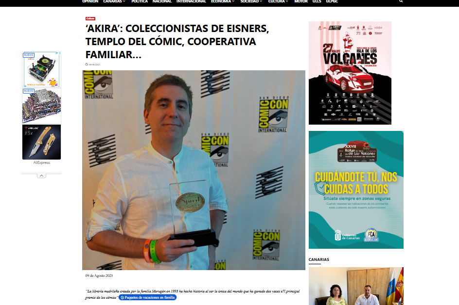 EL PERIÓDICO DE CANARIAS |‘AKIRA’: COLECCIONISTAS DE EISNERS, TEMPLO DEL CÓMIC, COOPERATIVA FAMILIAR…
