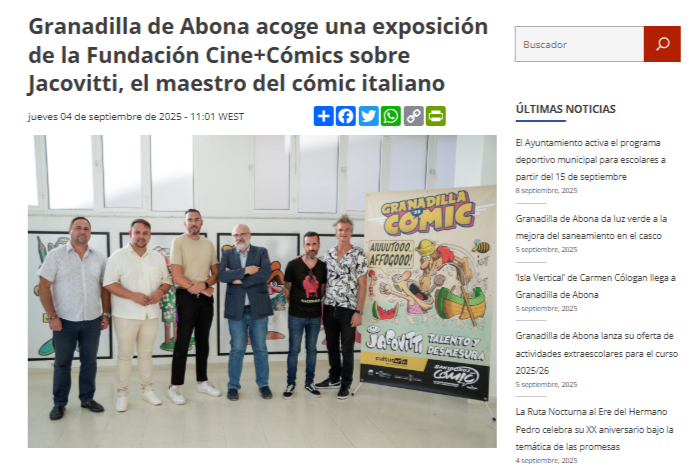 GRANADILLA DE ABONA| Granadilla de Abona acoge una exposición de la Fundación Cine+Cómics sobre Jacovitti, el maestro del cómic italiano