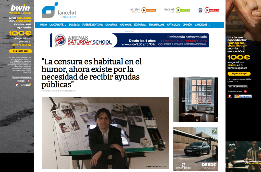 LANCELOT DIGITAL.COM | “La censura es habitual en el humor, ahora existe por la necesidad de recibir ayudas públicas”