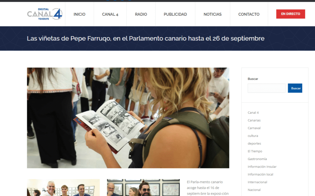 CANAL 4 TENERIFE | Las viñetas de Pepe Farruqo, en el Parlamento canario hasta el 26 de septiembre