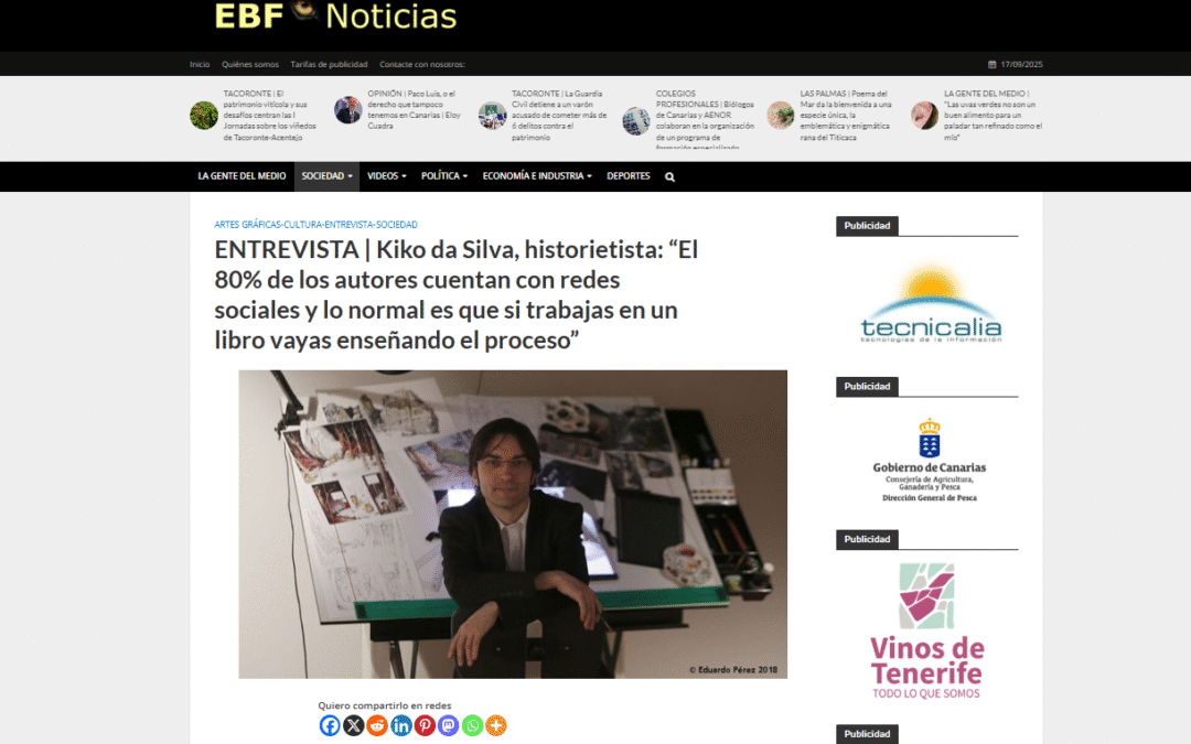 EL BLOGO FEROZ | ENTREVISTA | Kiko da Silva, historietista: “El 80% de los autores cuentan con redes sociales y lo normal es que si trabajas en un libro vayas enseñando el proceso”