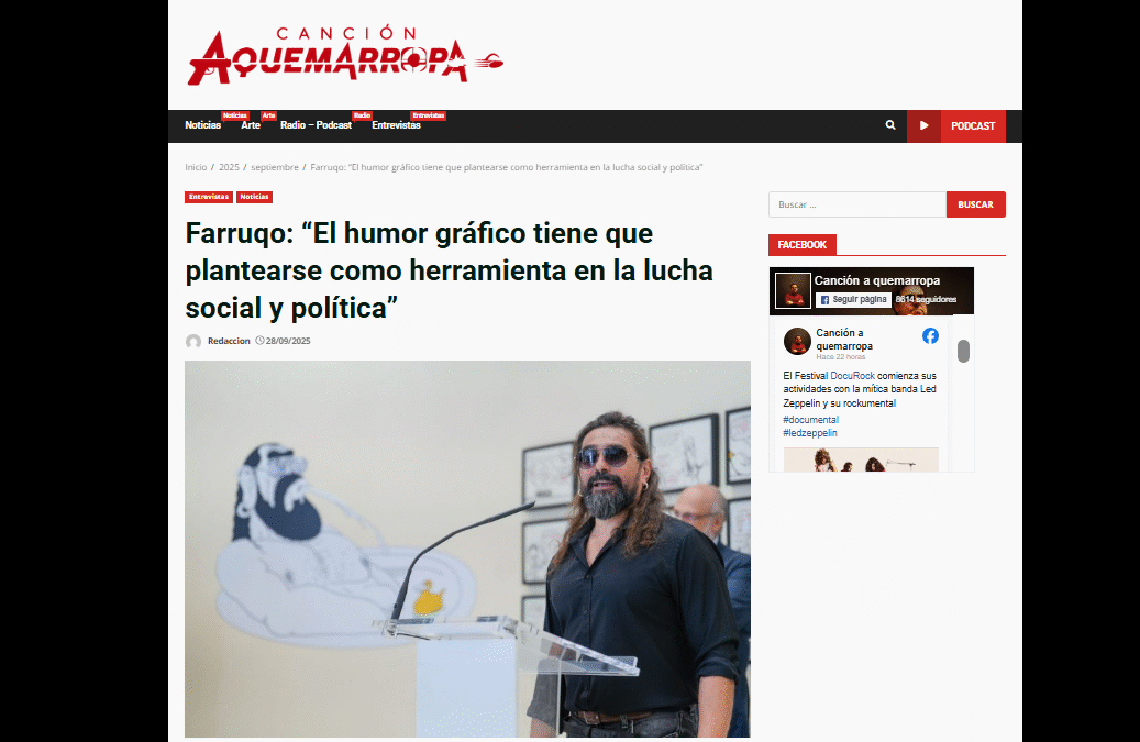 CANCIÓN AQUEMARROPA | Farruqo: “El humor gráfico tiene que plantearse como herramienta en la lucha social y política”
