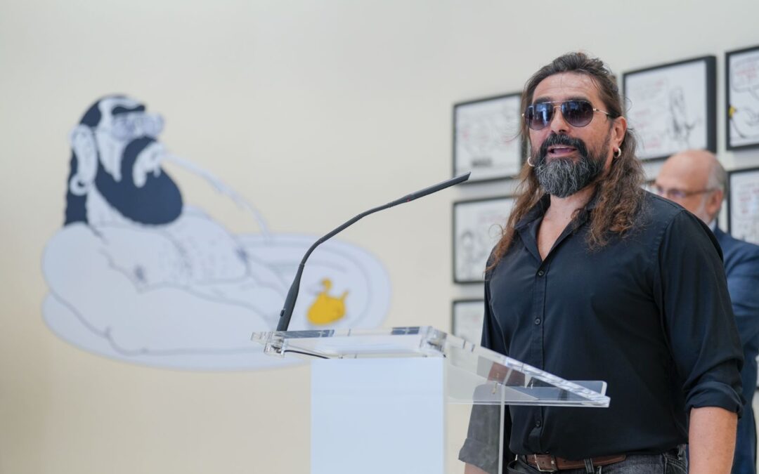 Santa Cruz Cómic reivindica la importancia de la viñeta de prensa con una exposición de dibujos originales de Farruqo en el Parlamento de Canarias