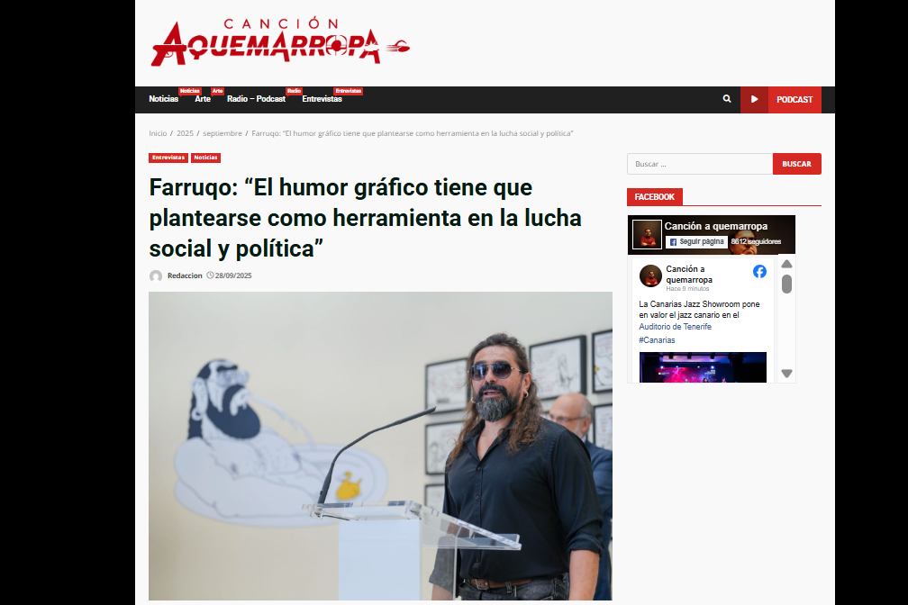 CANCIÓN AQUEMARROPA | Farruqo: “El humor gráfico tiene que plantearse como herramienta en la lucha social y política”
