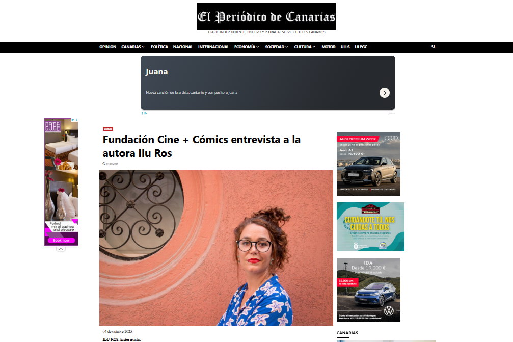 EL  PERIÓDICO DE CANARIAS | Fundación Cine + Cómics entrevista a la autora Ilu Ros