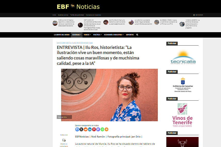 EL  BLOGO FEROZ | ENTREVISTA | Ilu Ros, historietista: “La ilustración vive un buen momento, están saliendo cosas maravillosas y de muchísima calidad, pese a la IA”