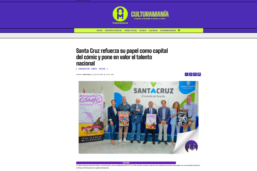 CULTURAMANÍA | Santa Cruz refuerza su papel como capital del cómic y pone en valor el talento nacional