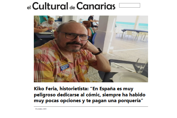 EL CULTURAL DE CANARIAS | Kiko Feria, historietista: “En España es muy peligroso dedicarse al cómic, siempre ha habido muy pocas opciones y te pagan una porquería”