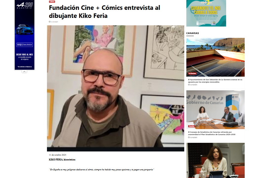 EL PERIÓDICO DE CANARIAS | Fundación Cine + Cómics entrevista al dibujante Kiko Feria