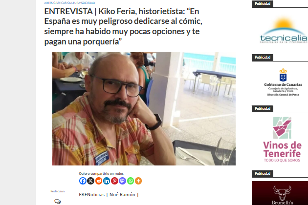 EL BLOGO FEROZ | ENTREVISTA | Kiko Feria, historietista: “En España es muy peligroso dedicarse al cómic, siempre ha habido muy pocas opciones y te pagan una porquería”