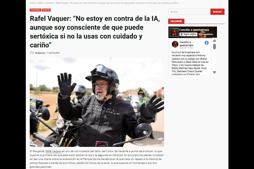 CANCIÓN AQUEMARROPA | Rafel Vaquer: “No estoy en contra de la IA, aunque soy consciente de que puede sertóxica si no la usas con cuidado y cariño”