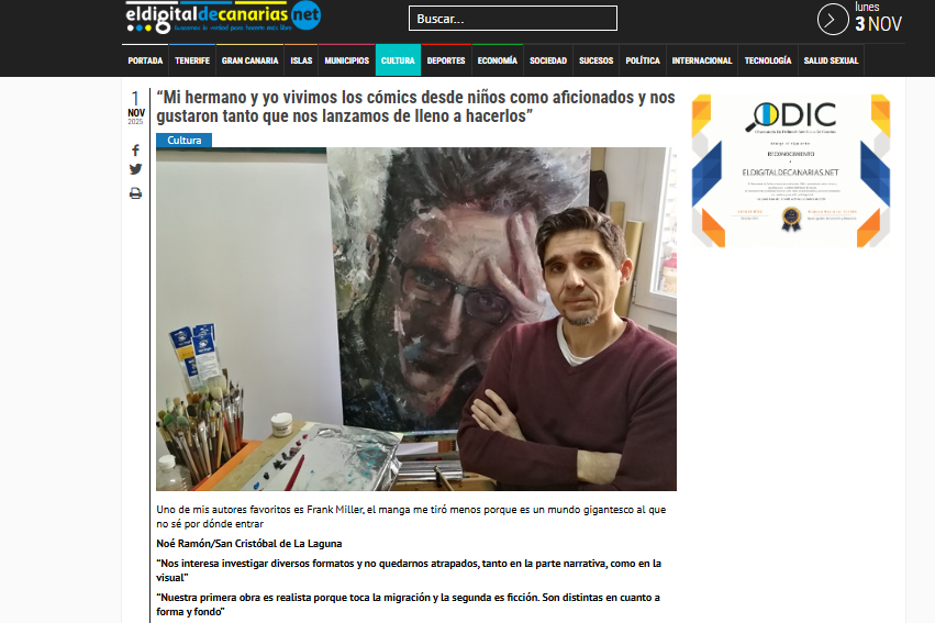 EL DIGITAL DE CANARIAS.NET | “Mi hermano y yo vivimos los cómics desde niños como aficionados y nos gustaron tanto que nos lanzamos de lleno a hacerlos”