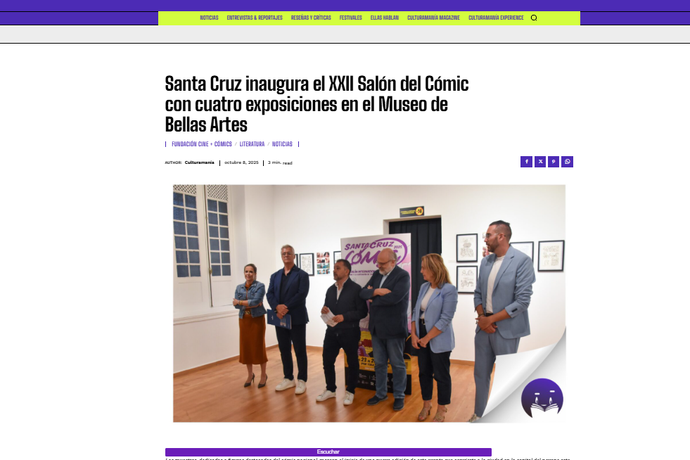 CULTURAMANÍA | Santa Cruz inaugura el XXII Salón del Cómic con cuatro exposiciones en el Museo de Bellas Artes