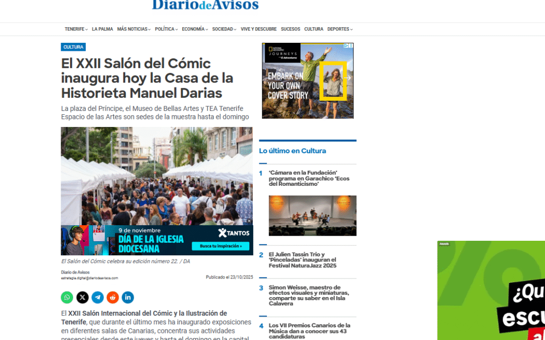 DIARIO DE AVISOS | El XXII Salón del Cómic inaugura hoy la Casa de la Historieta Manuel Darias