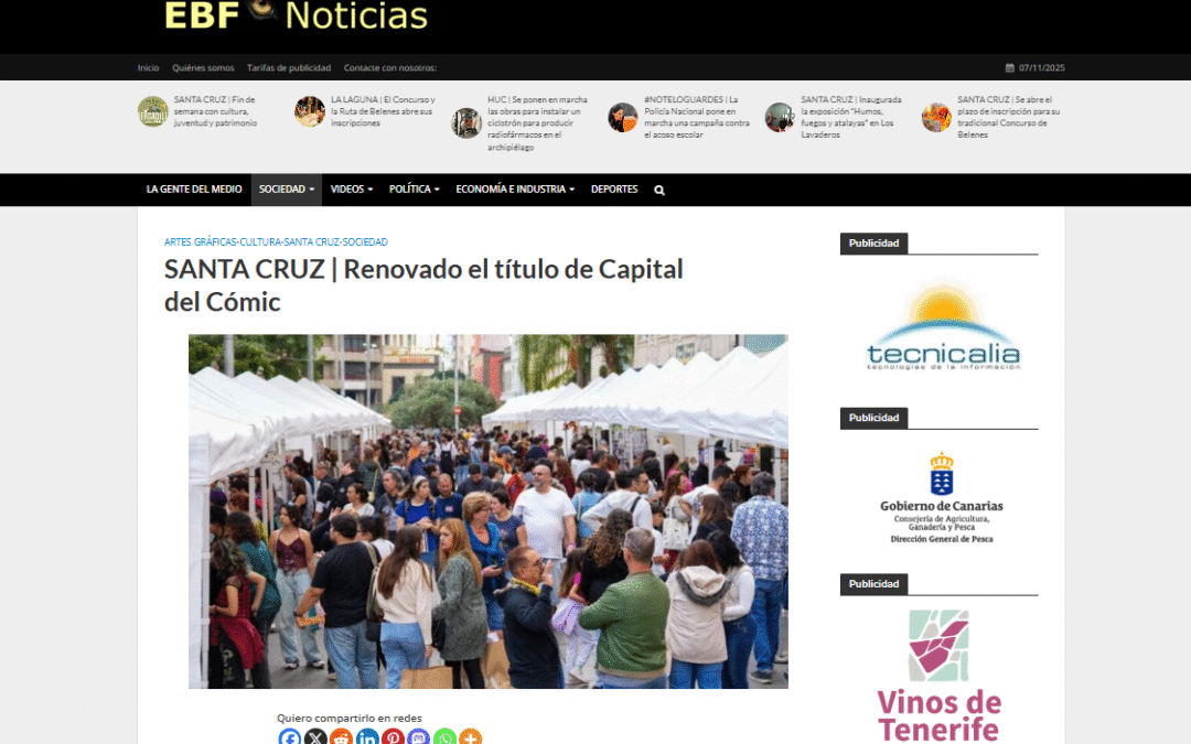 EL BLOGO FEROZ | SANTA CRUZ | Renovado el título de Capital del Cómic