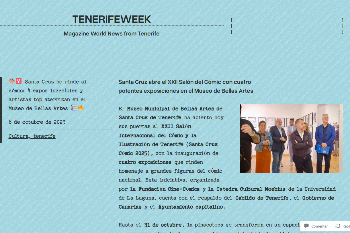TENERIFEWEEK | Santa Cruz abre el XXII Salón del Cómic con cuatro potentes exposiciones en el Museo de Bellas Artes
