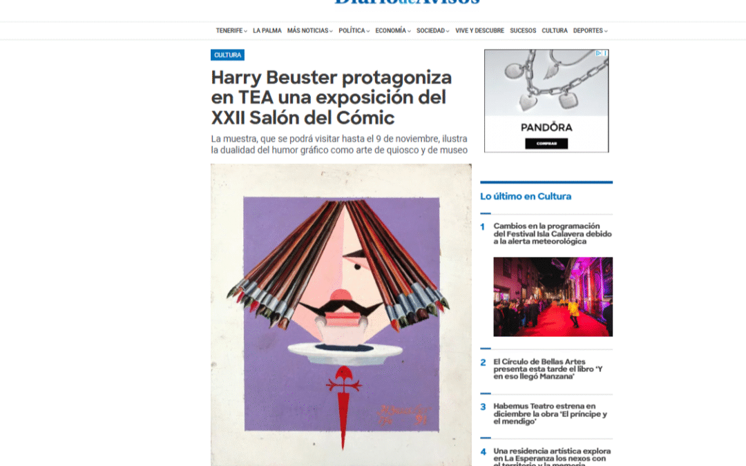 DIARIO DE AVISOS | Harry Beuster protagoniza en TEA una exposición del XXII Salón del Cómic