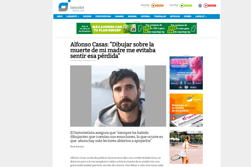 LANCELOT DIGITAL | Alfonso Casas: “Dibujar sobre la muerte de mi madre me evitaba sentir esa pérdida”