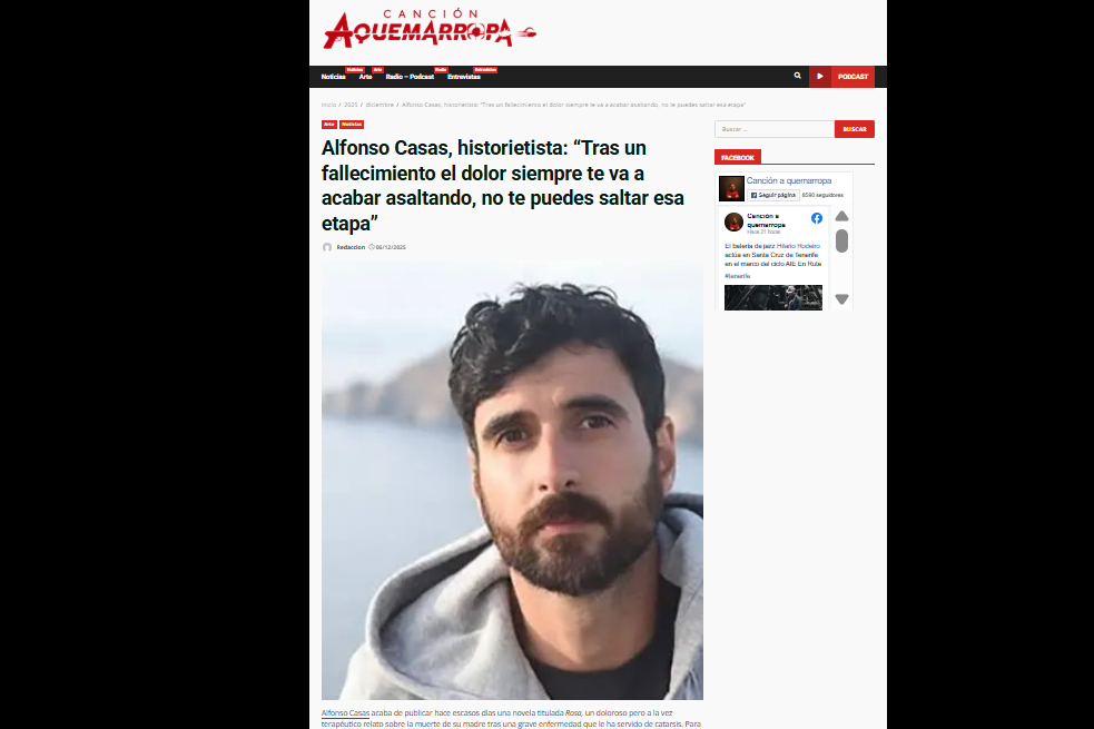 CANCIÓN A QUEMARROPA | Alfonso Casas, historietista: “Tras un fallecimiento el dolor siempre te va a acabar asaltando, no te puedes saltar esa etapa”