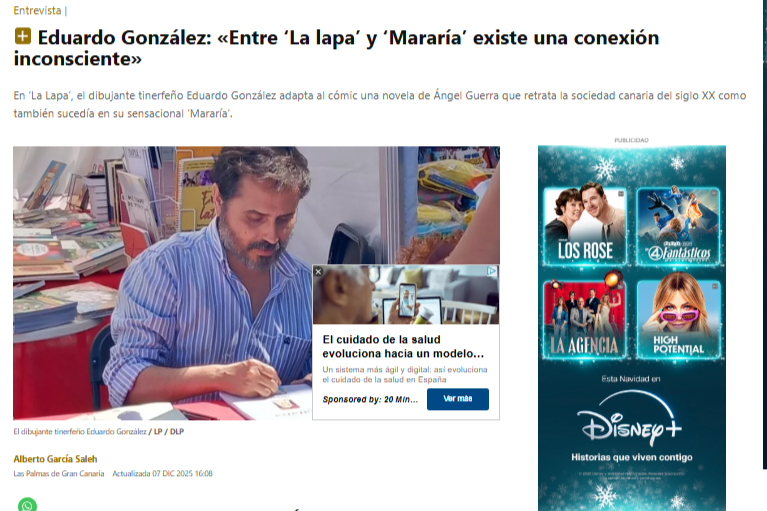 LA PROVINCIA | Eduardo González: «Entre ‘La lapa’ y ‘Mararía’ existe una conexión inconsciente»